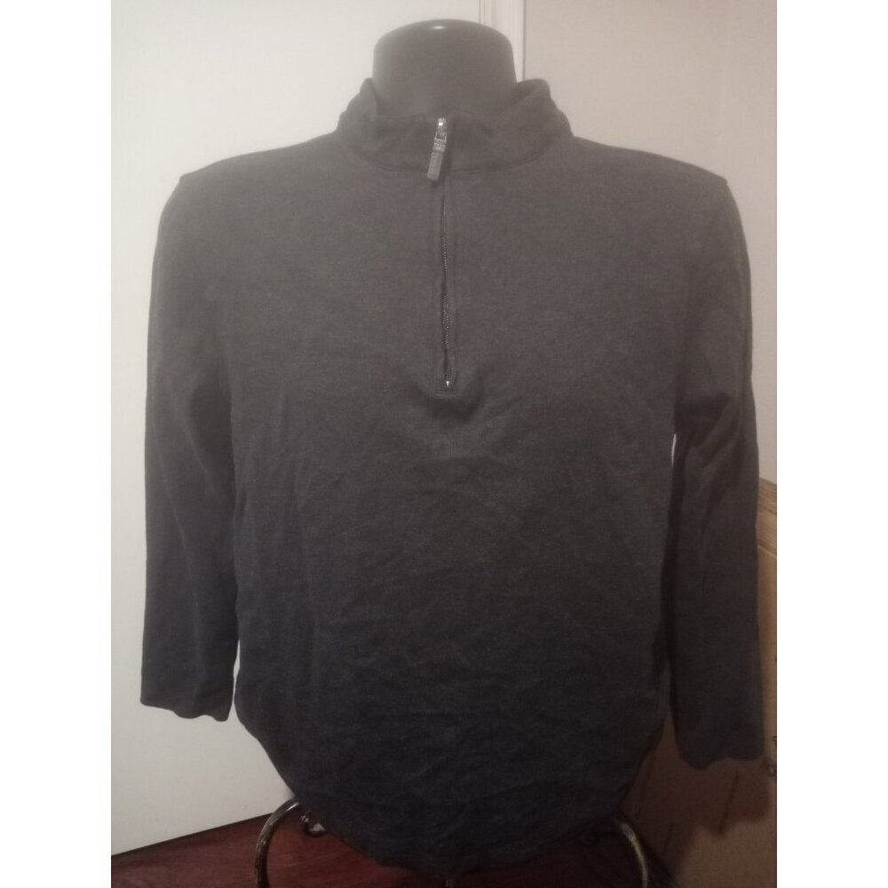 Mizzen Main Sweater Adult Medium M Gray 1/4 Zip Pullover Golf Performance Mens